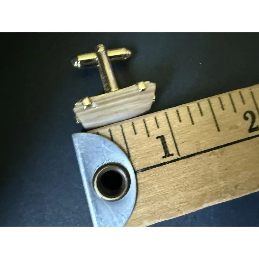 Vintage Semi-Precious Stone Cuff Links Rectangle Gold Tone Business Workwear